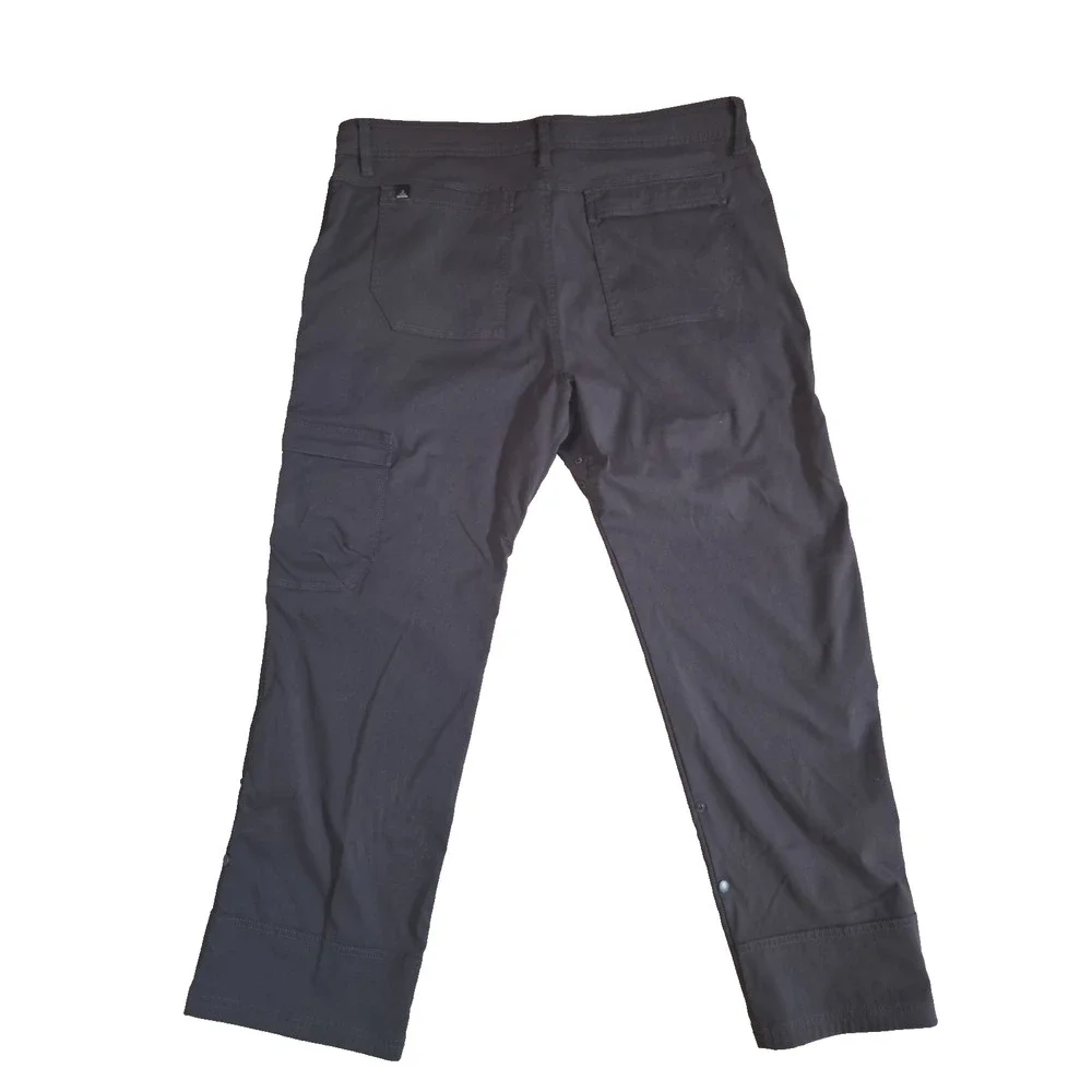 Prana Cargo Pants Men 38x29 Breathe Belted Hiking Outdoor Roll Up Dark Gray